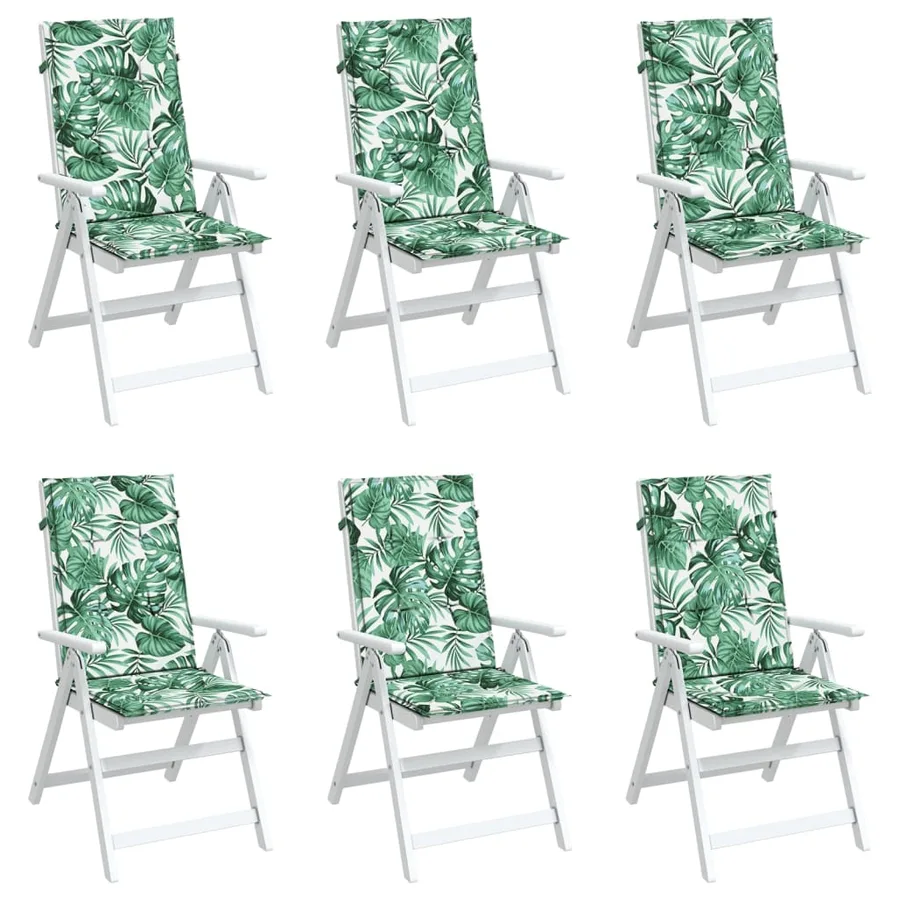 Coussins de chaise à dossier haut lot de 6 modèle de feuille - 4