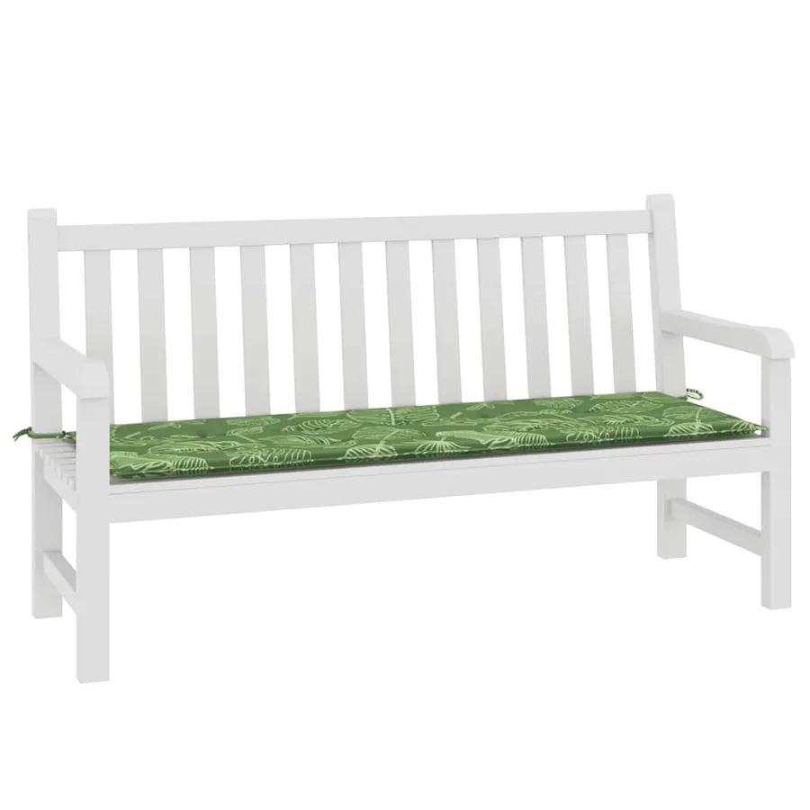 Coussin de banc de jardin motif de feuilles 150x50x3 cm - 3