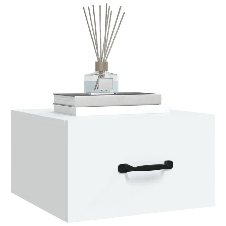 Table de chevet murale Blanc 35x35x20 cm - 8