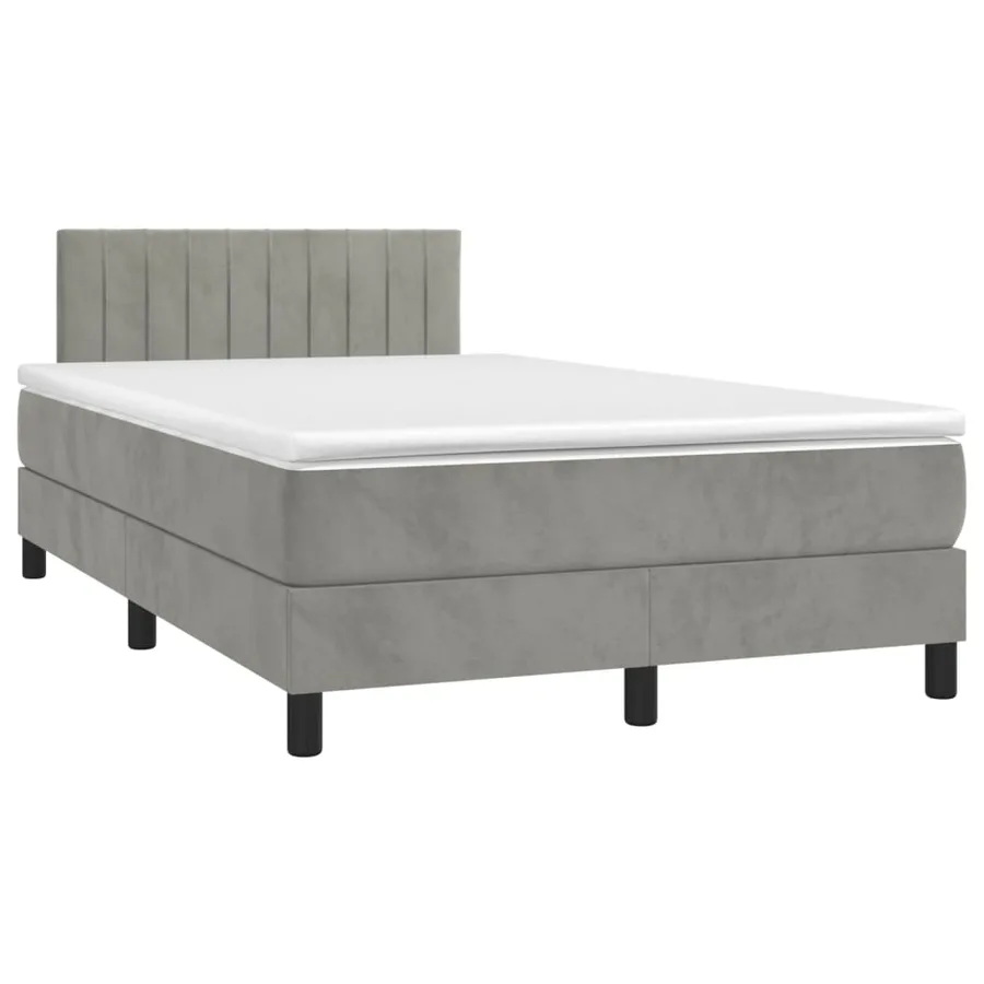 Sommier à lattes de lit avec matelas LED Gris clair 120x200 cm - 3