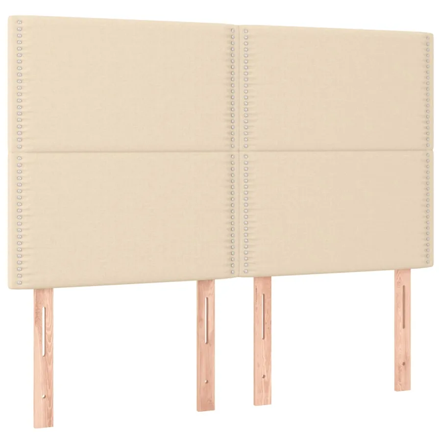 Sommier à lattes de lit avec matelas Crème 140x190 cm Tissu - 5