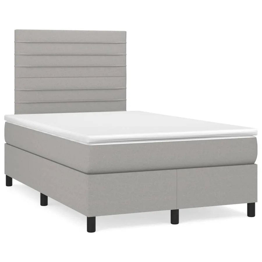 Sommier à lattes de lit avec matelas Gris clair 120x200cm Tissu - 2