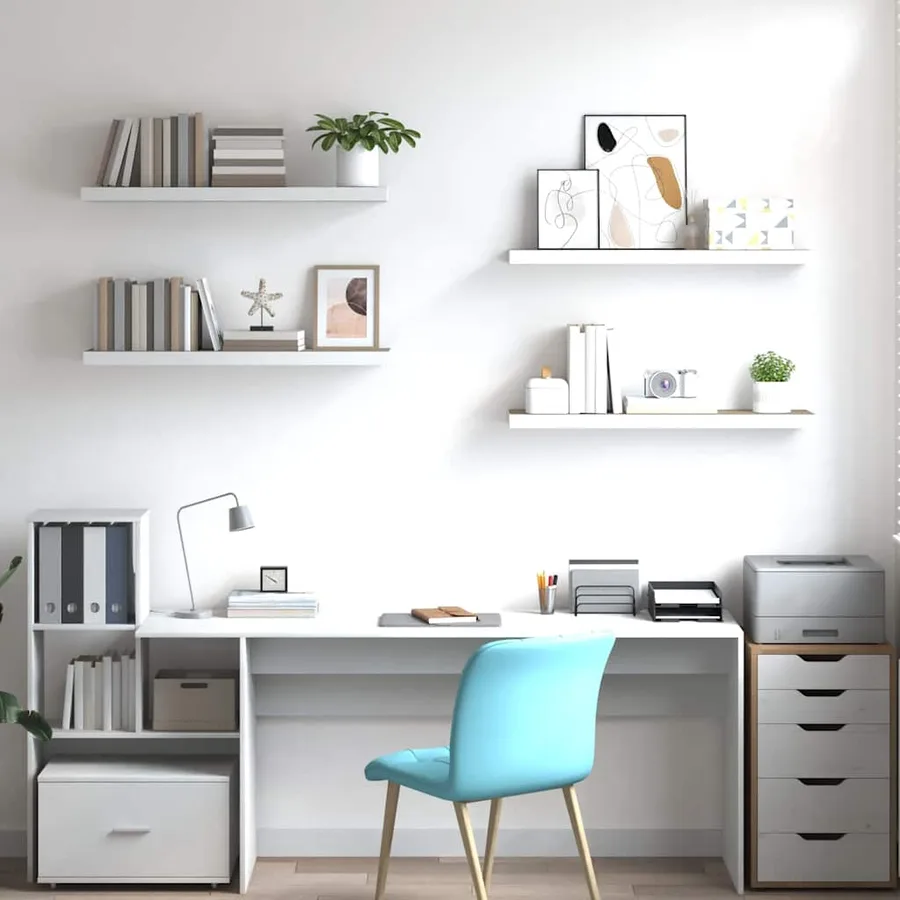Étagères flottantes 4 pcs Chêne et blanc 90x23,5x3,8 cm MDF - 3