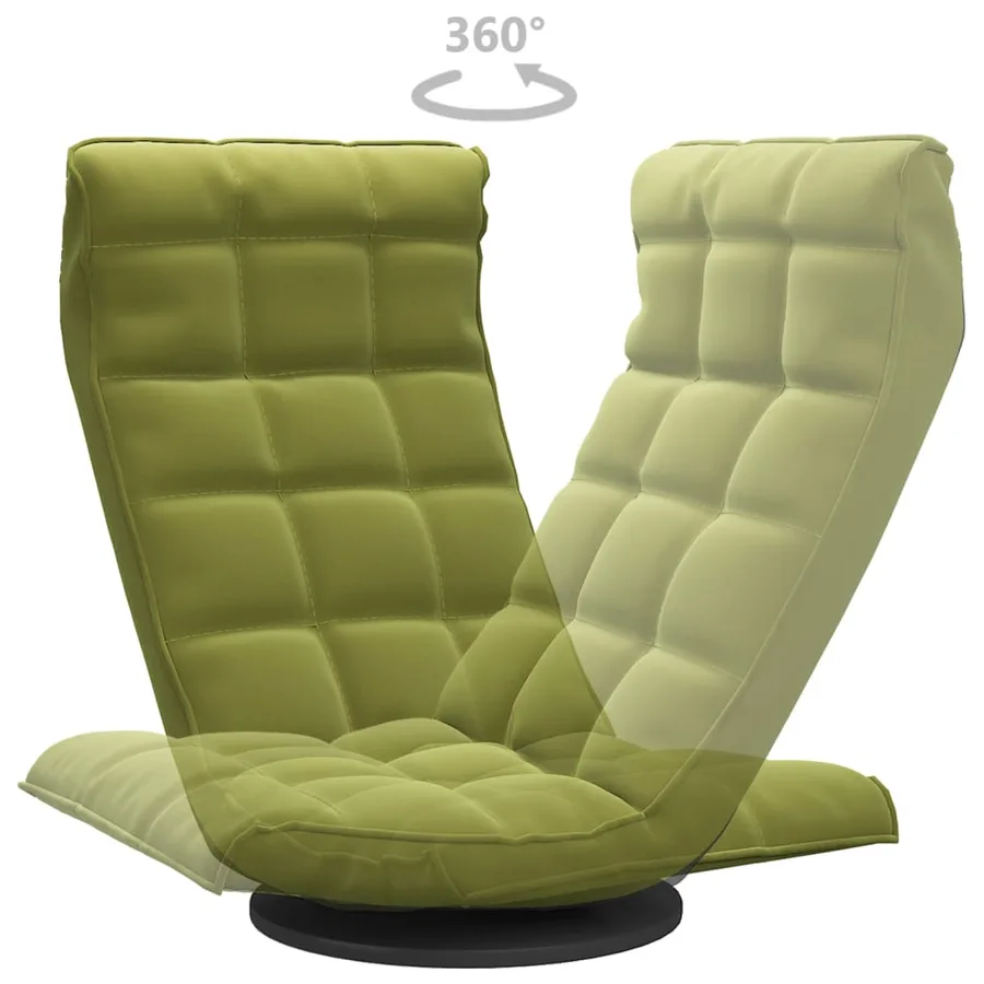 Chaise de sol pivotante Vert clair Velours - 5