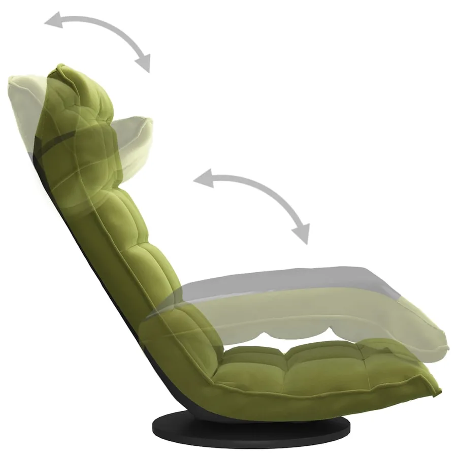 Chaise de sol pivotante Vert clair Velours - 6
