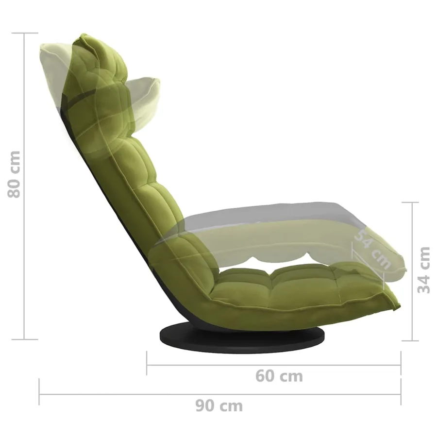 Chaise de sol pivotante Vert clair Velours - 7