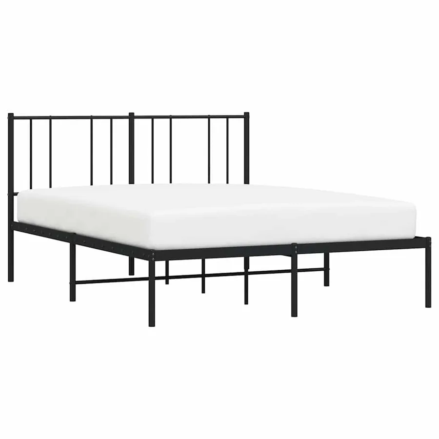 Cadre de lit métal sans matelas avec tête de lit noir 120x200cm - 5