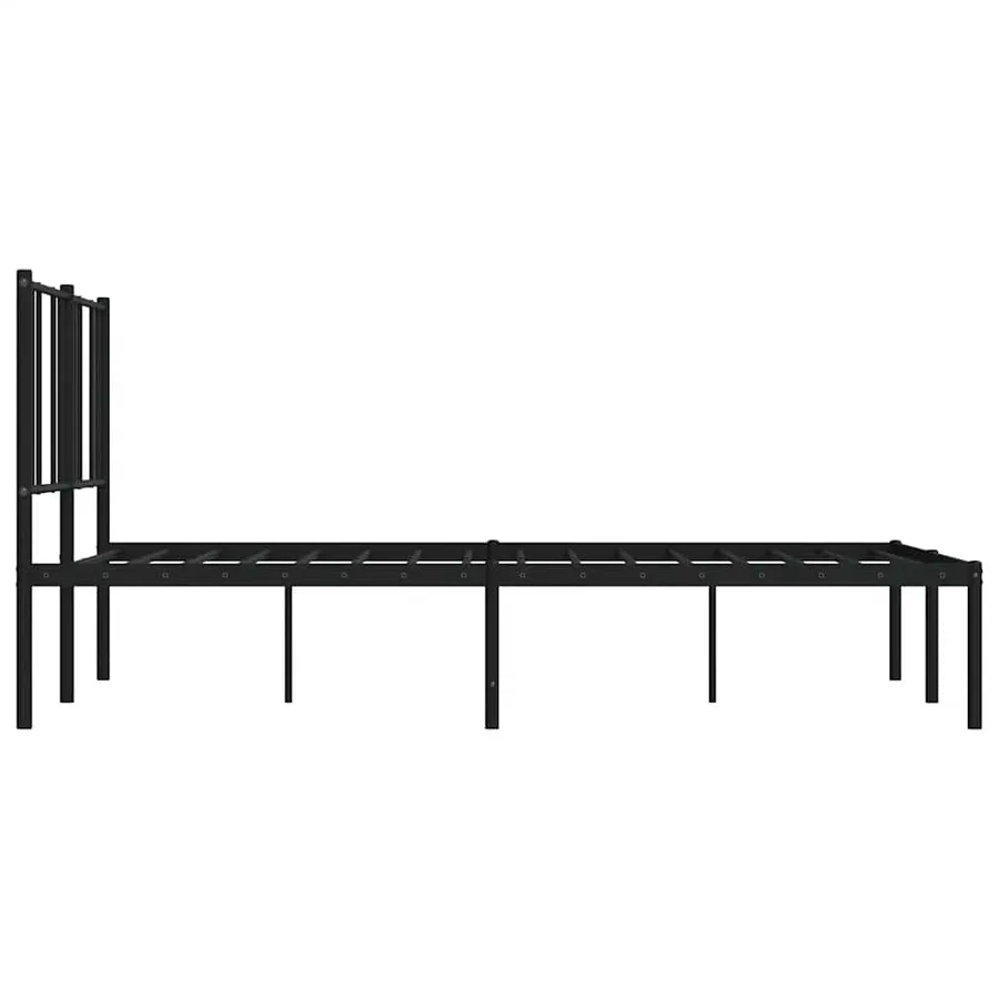 Cadre de lit métal sans matelas avec tête de lit noir 120x200cm - 7