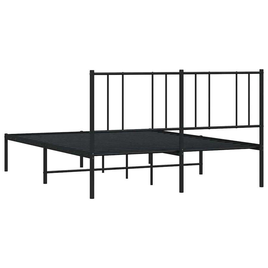 Cadre de lit métal sans matelas avec tête de lit noir 120x200cm - 8