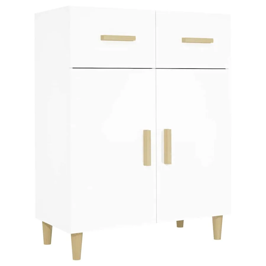 Buffet blanc 69,5x34x89 cm bois d’ingénierie - 2