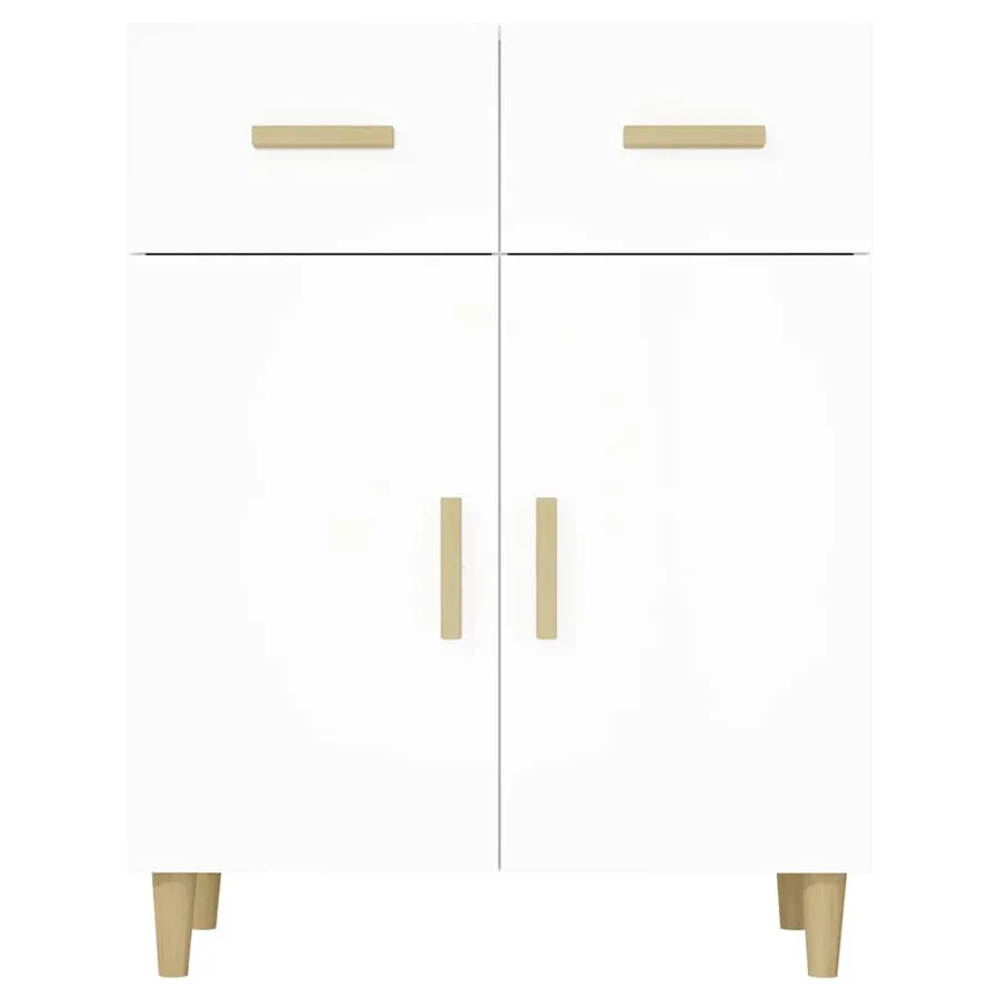 Buffet blanc 69,5x34x89 cm bois d’ingénierie - 3