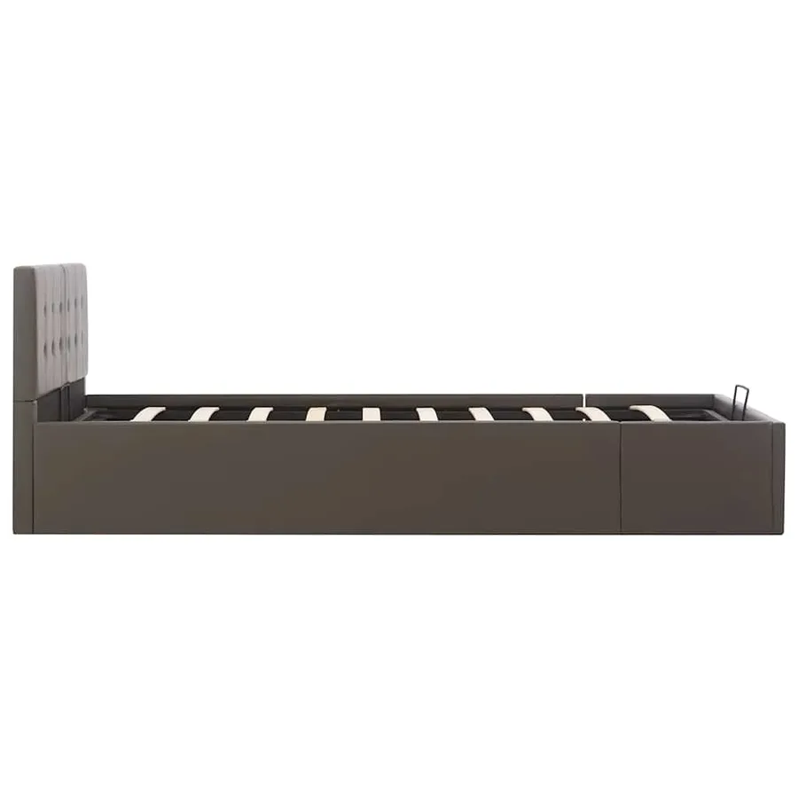 Cadre de lit à rangement hydraulique Gris Similicuir 120x200 cm - 5