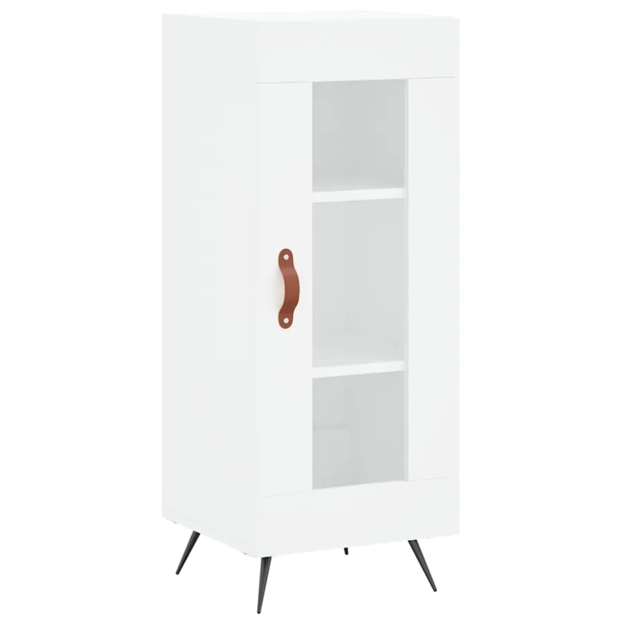 Buffet haut Blanc 34,5x34x180 cm Bois d'ingénierie - 5
