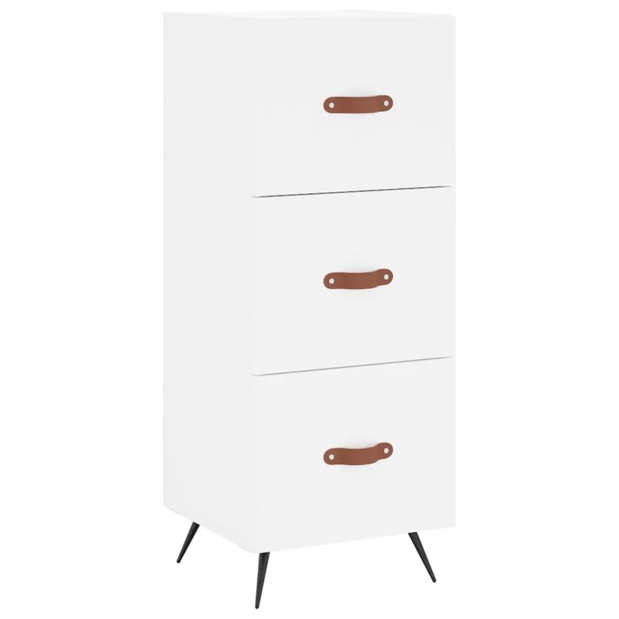 Buffet haut Blanc 34,5x34x180 cm Bois d'ingénierie - 5