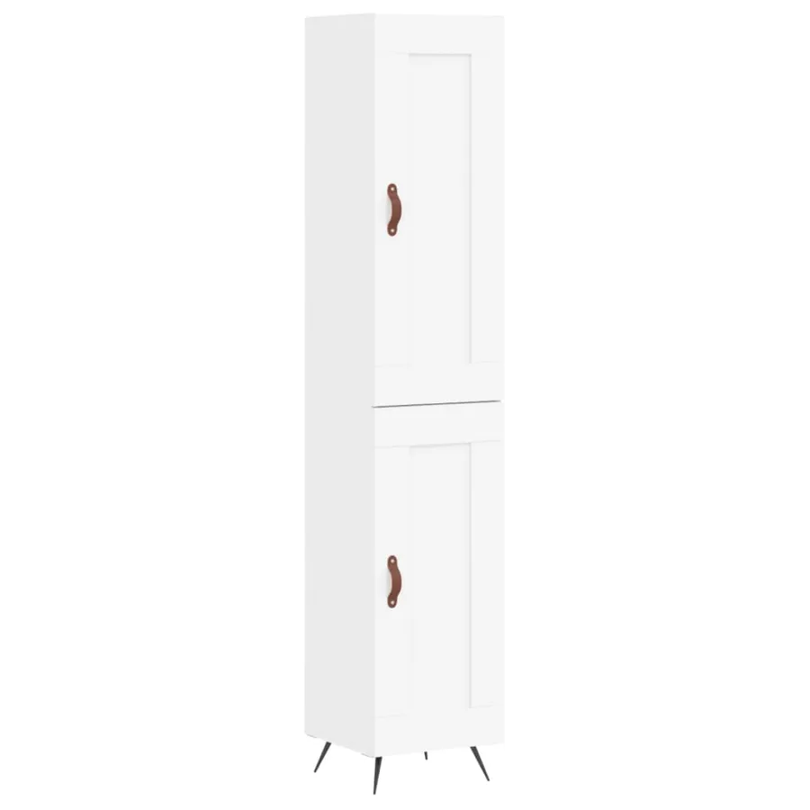 Buffet haut Blanc 34,5x34x180 cm Bois d'ingénierie - 2