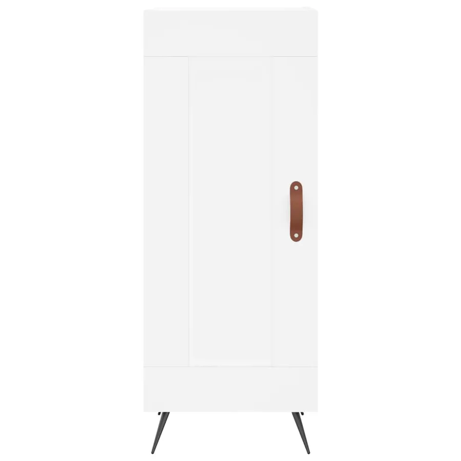 Buffet haut Blanc 34,5x34x180 cm Bois d'ingénierie - 6