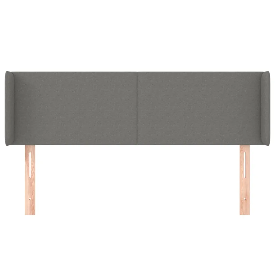 Tête de lit avec oreilles Gris foncé 147x16x78/88 cm Tissu - 3