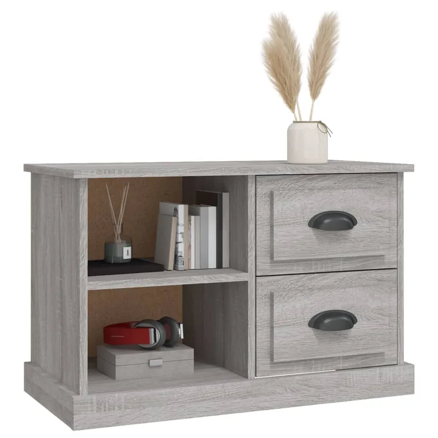 Meuble TV sonoma gris 73x35,5x47,5 cm bois d'ingénierie - 4