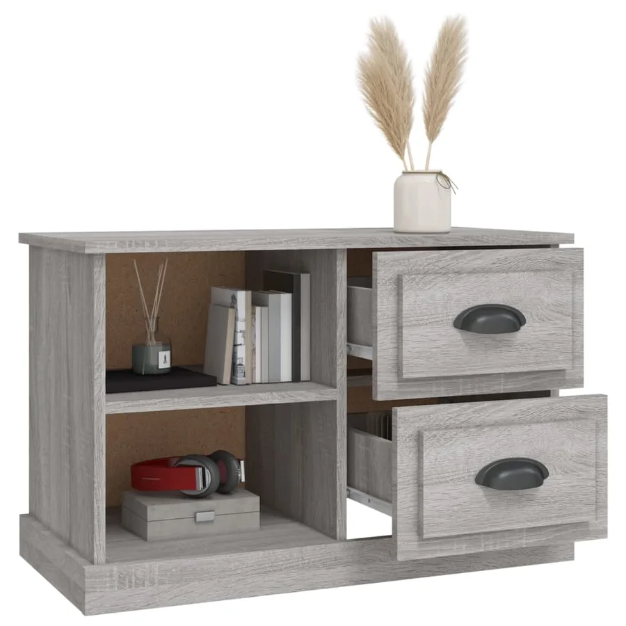 Meuble TV sonoma gris 73x35,5x47,5 cm bois d'ingénierie - 5