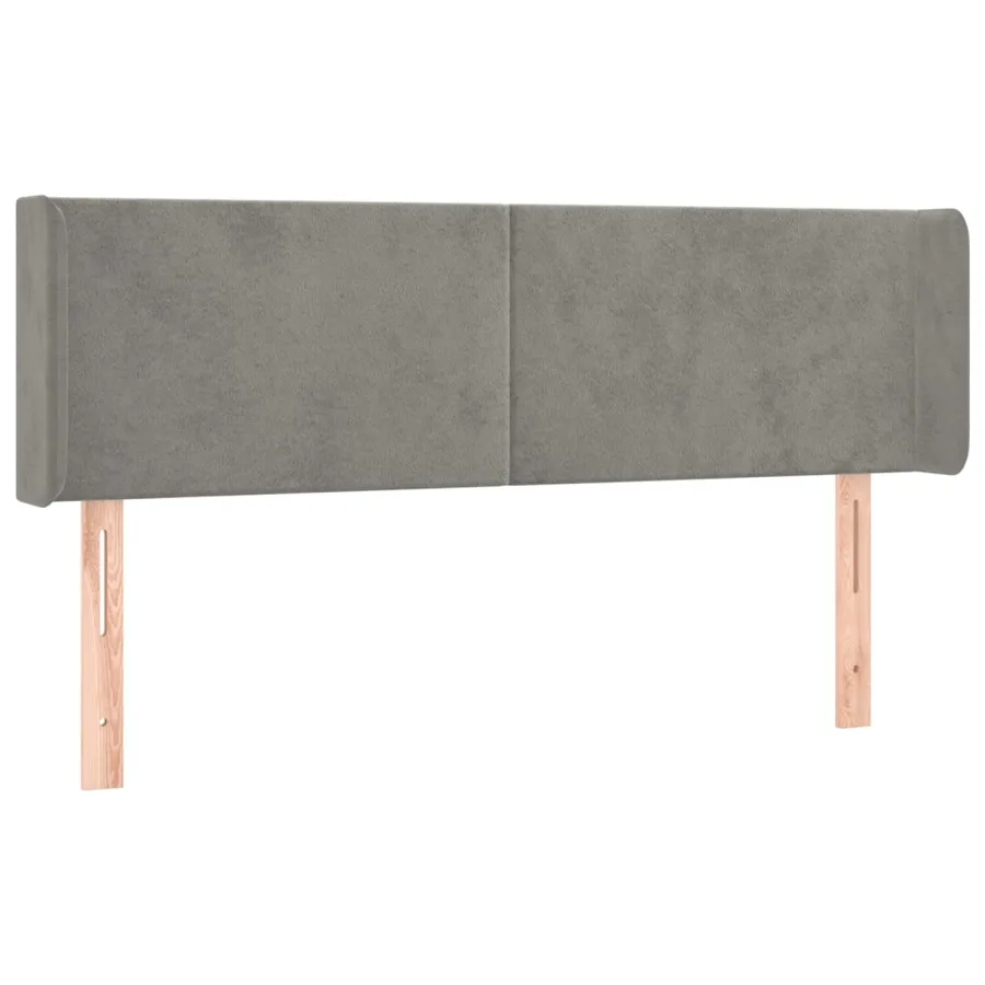 Tête de lit à LED Gris clair 147x16x78/88 cm Velours - 3