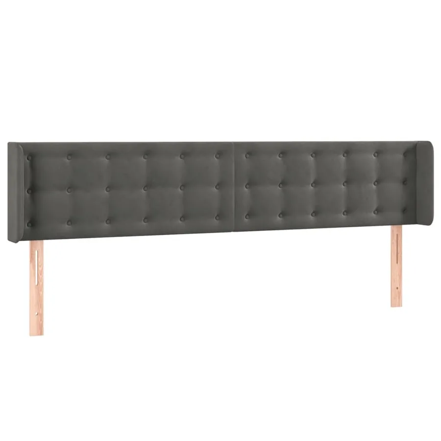 Tête de lit à LED Gris foncé 203x16x78/88 cm Velours - 3