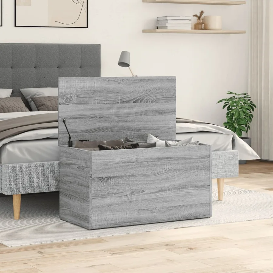 Coffre de rangement Sonoma gris 84x42x46 cm Bois d'ingénierie - 3