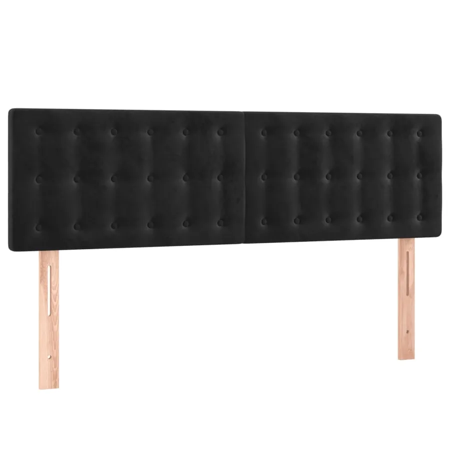 Tête de lit à LED Noir 144x5x78/88 cm Velours - 4