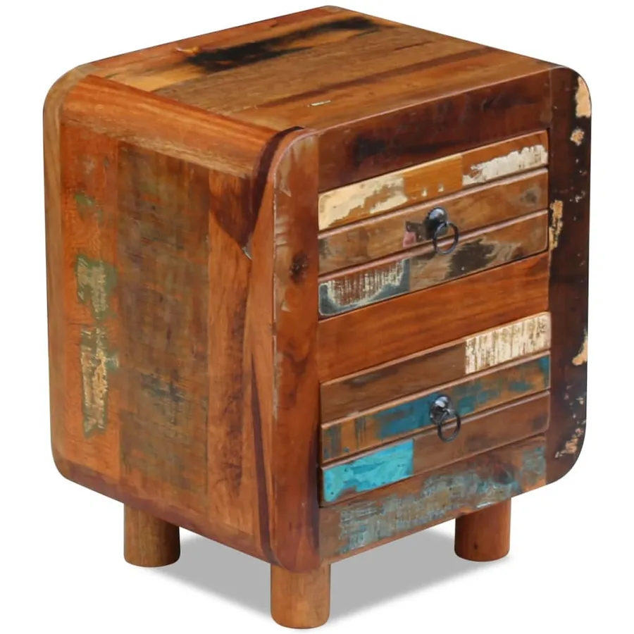 Table de chevet Bois de récupération massif 43x33x51 cm - 2
