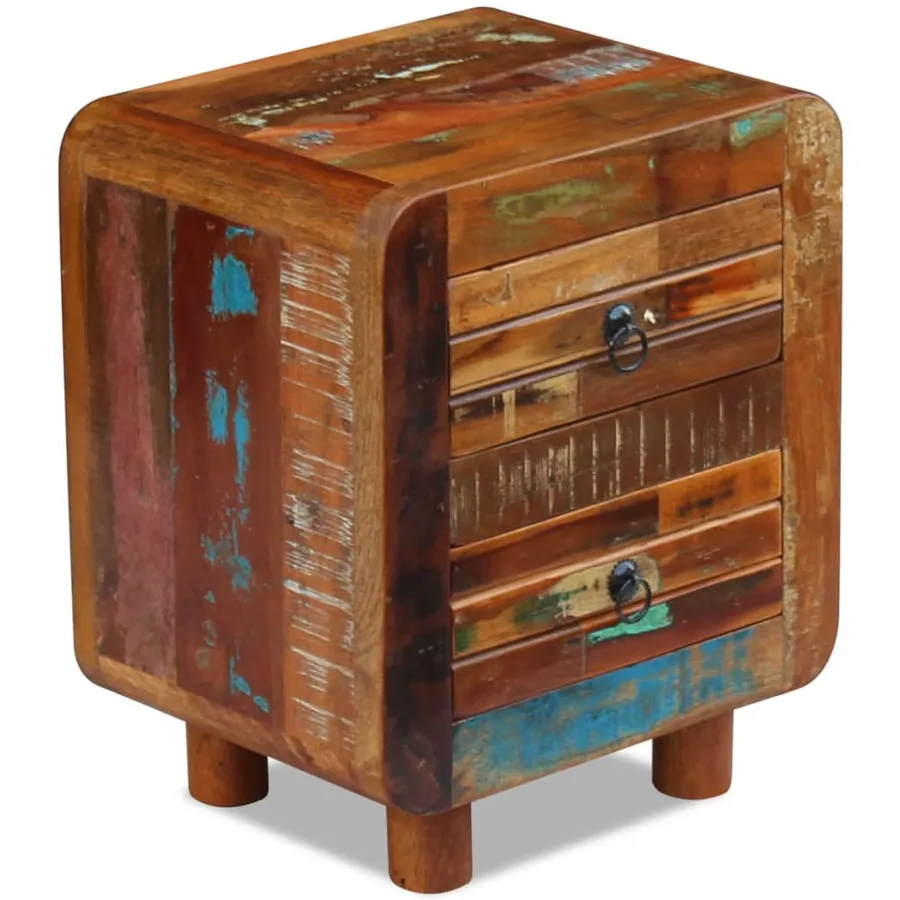 Table de chevet Bois de récupération massif 43x33x51 cm - 6