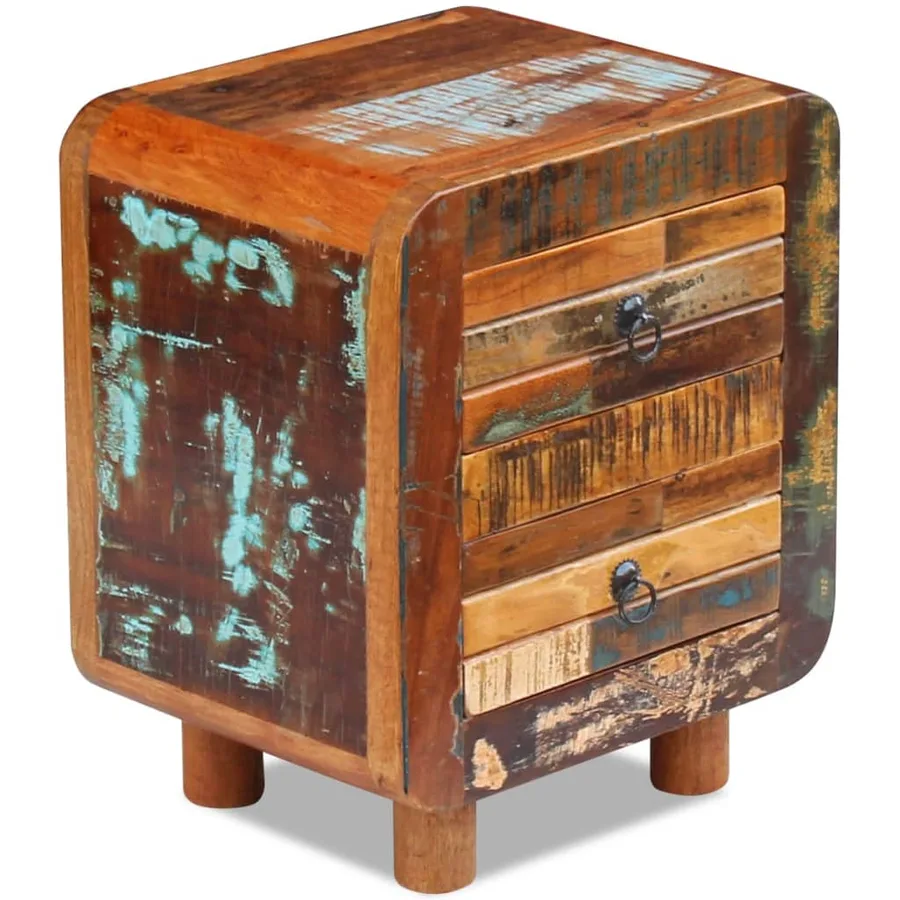 Table de chevet Bois de récupération massif 43x33x51 cm - 7