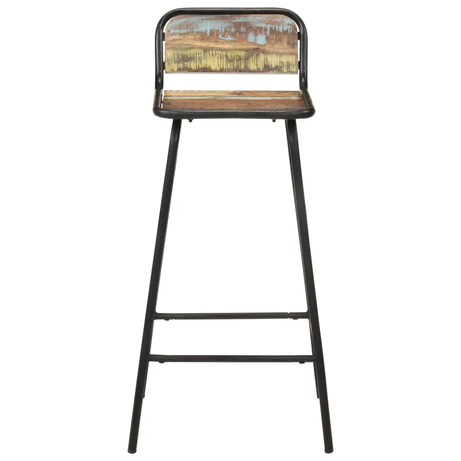 Chaises de bar lot de 4 bois de récupération solide - 3