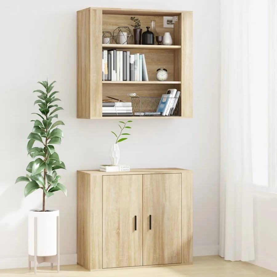 Armoire murale Chêne sonoma 80x33x80 cm Bois d'ingénierie - 7
