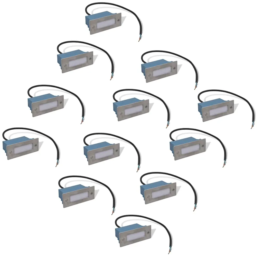 Lampes LED encastrée d'escalier 12 pcs 44x111x56 mm - 2