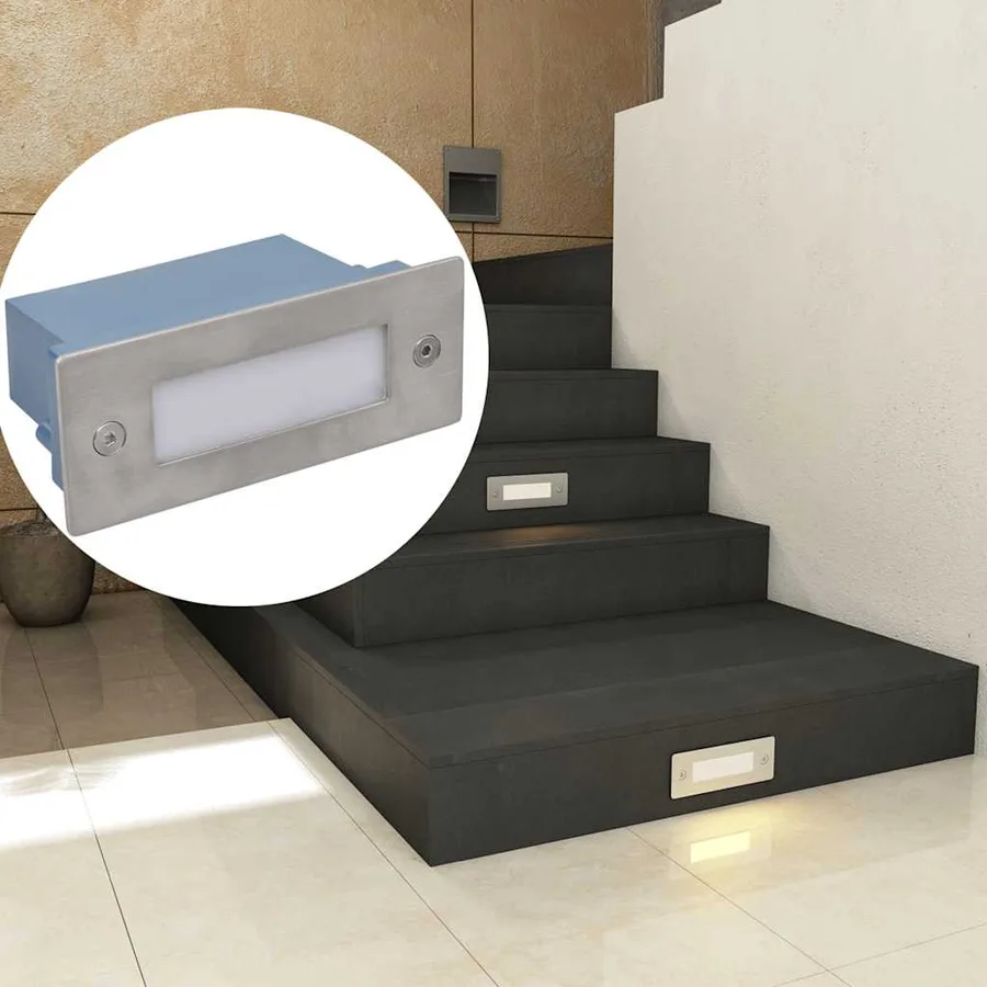 Lampes LED encastrée d'escalier 12 pcs 44x111x56 mm - 6