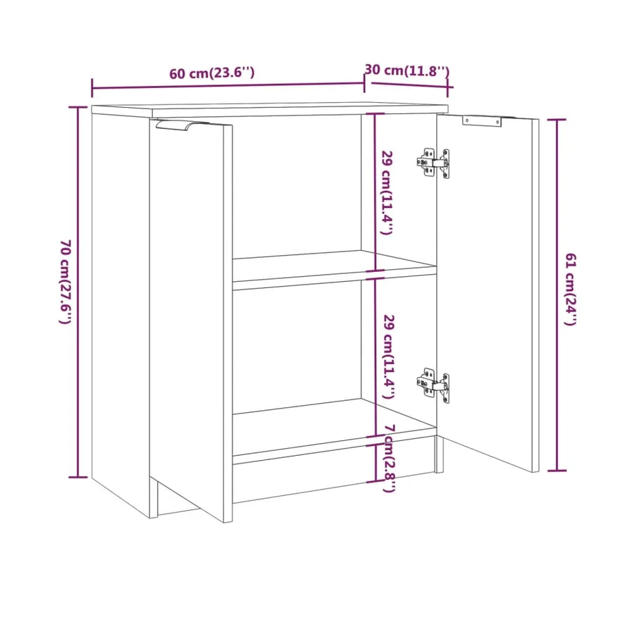 Buffets 3 pcs Blanc Bois d'ingénierie - 7