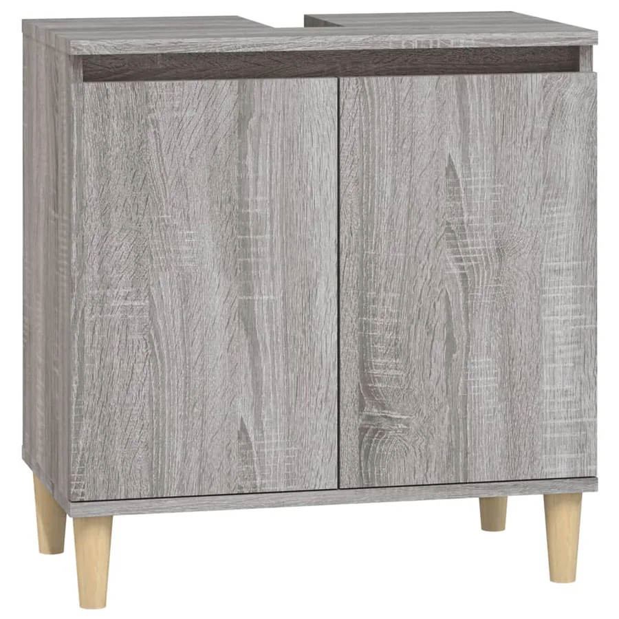 Ensemble de meubles de salle de bain 3 pcs Sonoma gris - 5