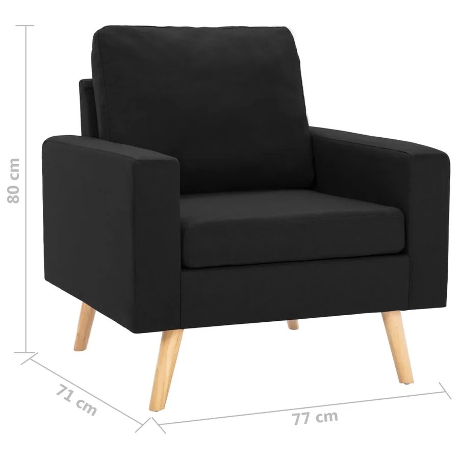 Ensemble de canapés 2 pcs Tissu Noir - 11