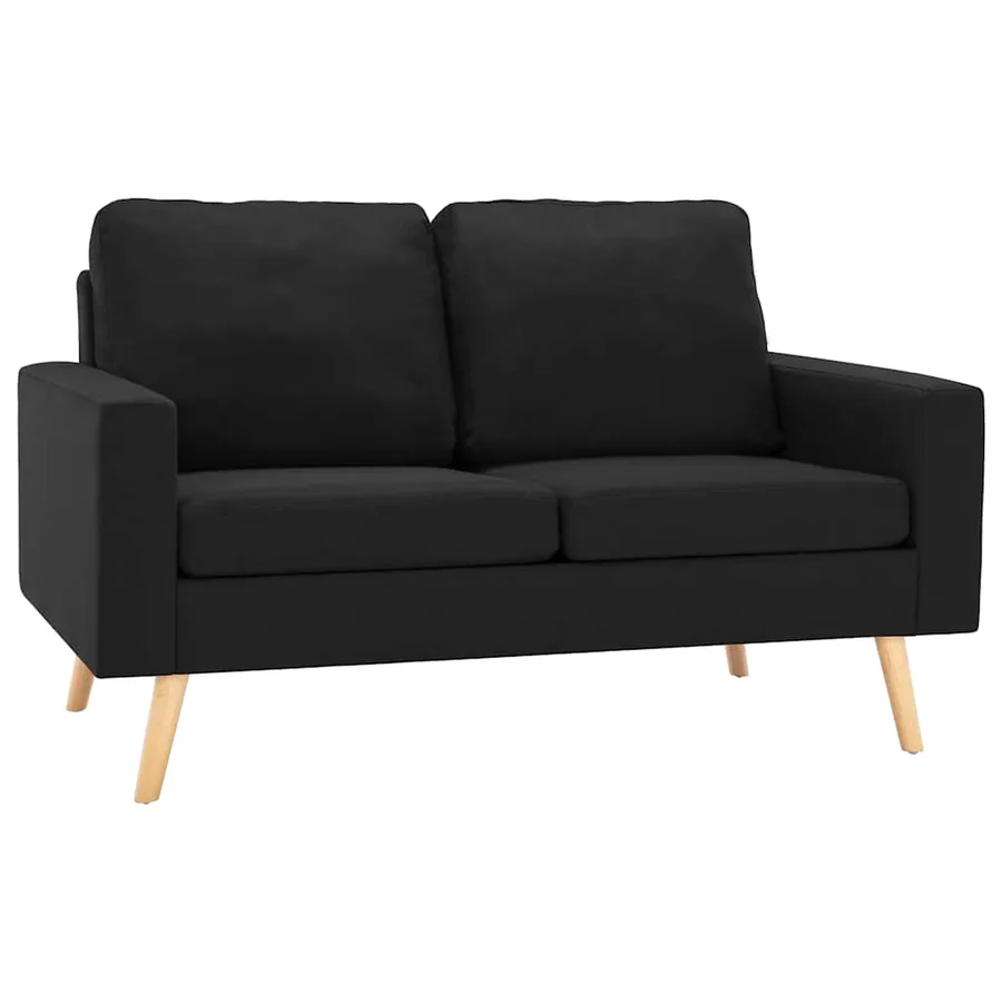 Ensemble de canapés 2 pcs Tissu Noir - 2