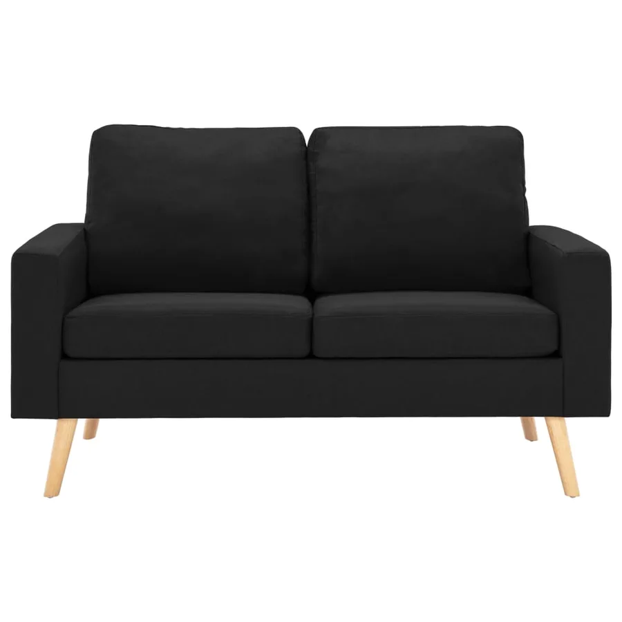 Ensemble de canapés 2 pcs Tissu Noir - 3