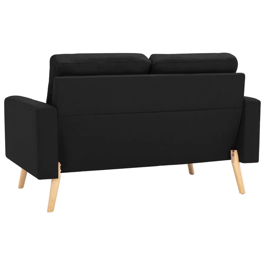 Ensemble de canapés 2 pcs Tissu Noir - 4
