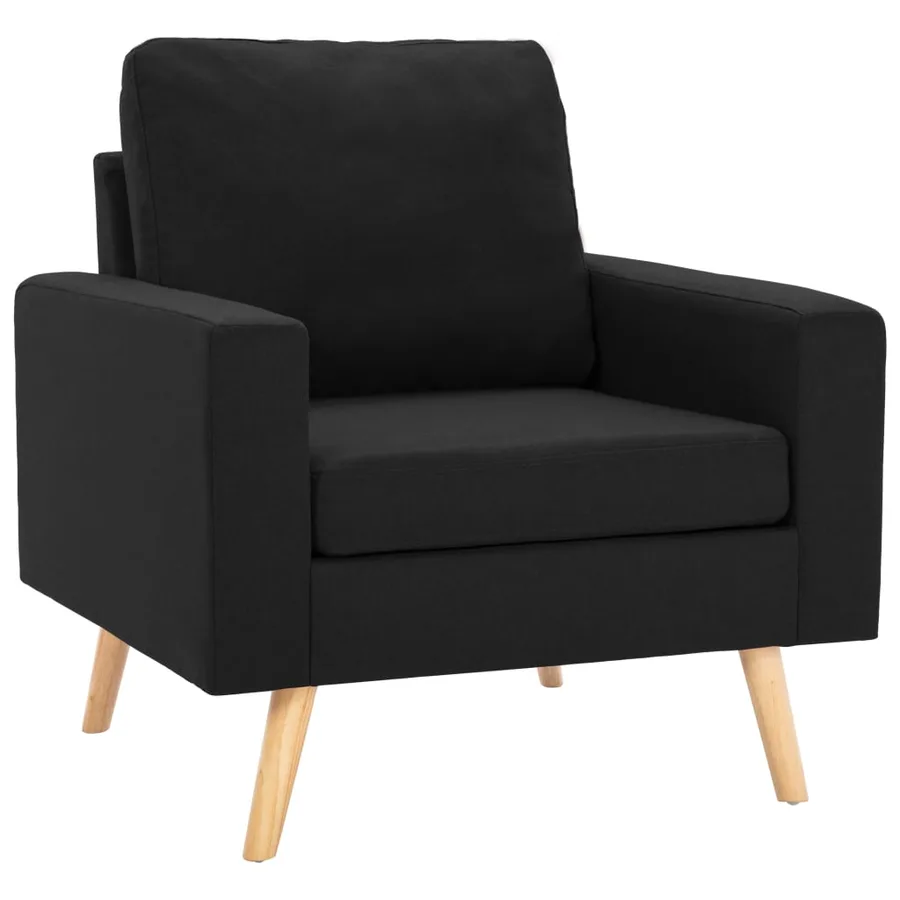 Ensemble de canapés 2 pcs Tissu Noir - 5