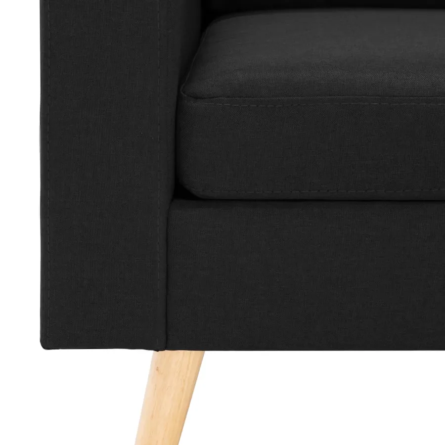 Ensemble de canapés 2 pcs Tissu Noir - 9