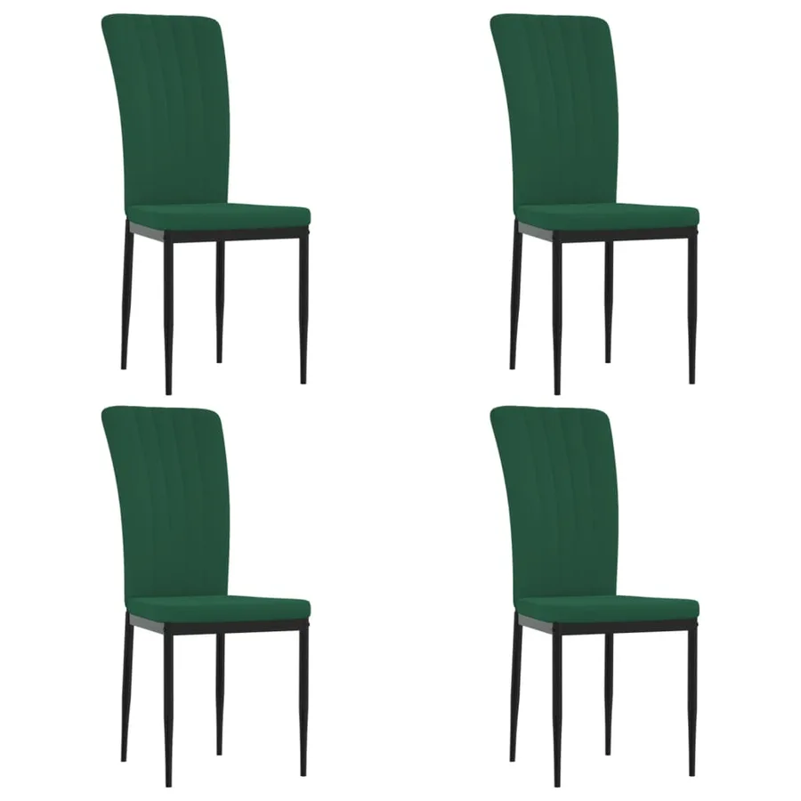 Chaises à manger lot de 4 Vert foncé Velours - 2