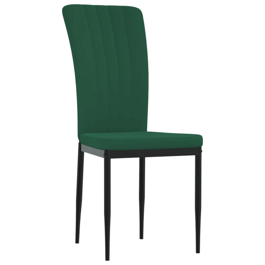 Chaises à manger lot de 4 Vert foncé Velours - 3