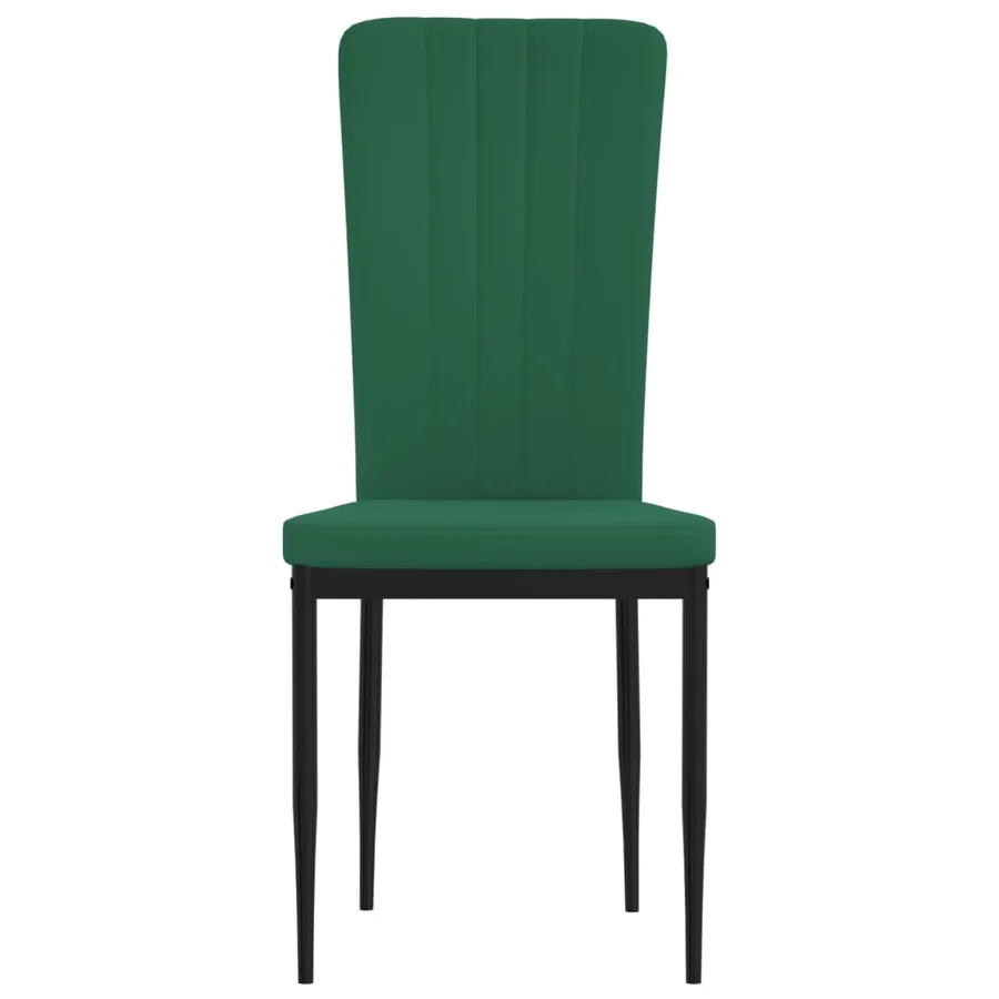 Chaises à manger lot de 4 Vert foncé Velours - 4