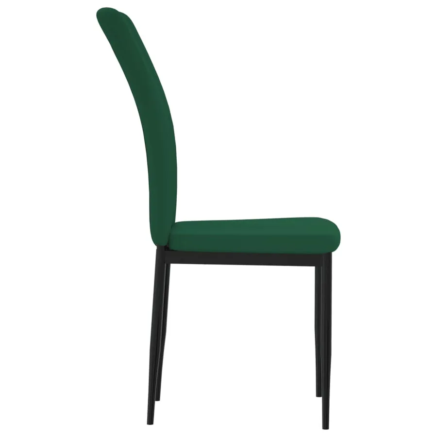Chaises à manger lot de 4 Vert foncé Velours - 5