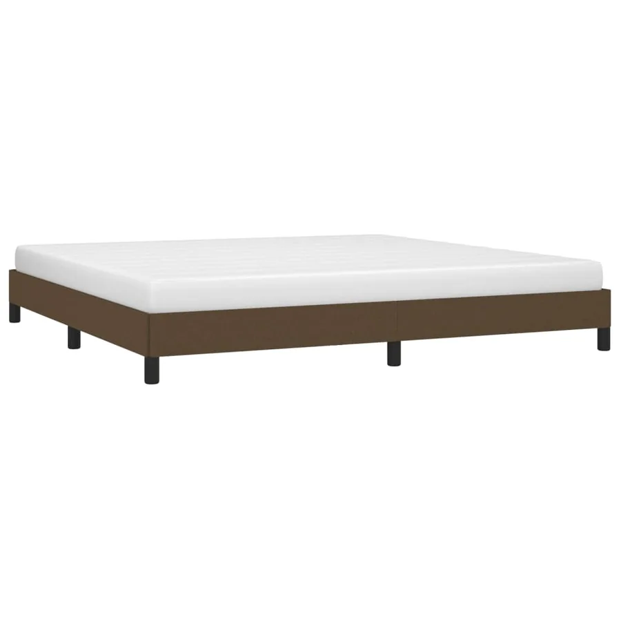 Cadre de lit sans matelas marron foncé 200x200 cm tissu - 3