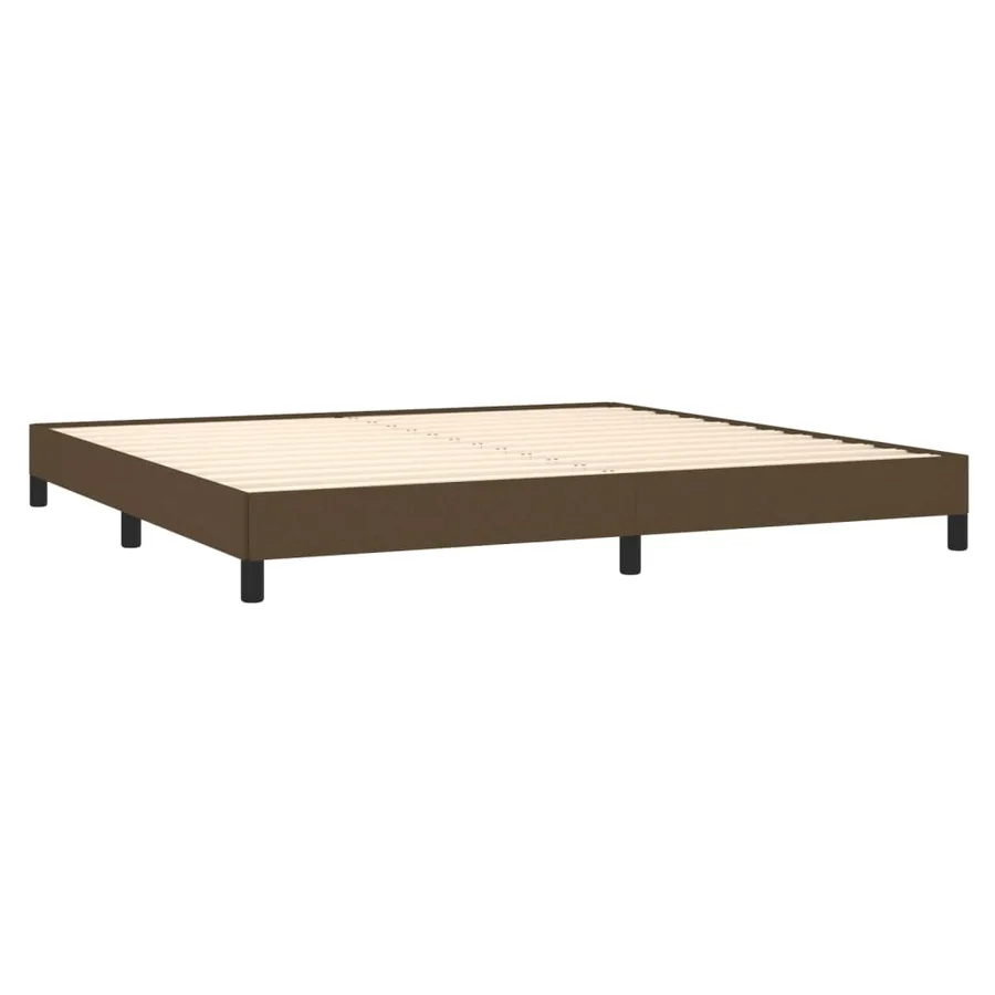Cadre de lit sans matelas marron foncé 200x200 cm tissu - 4