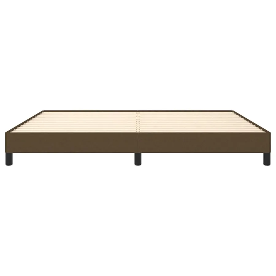 Cadre de lit sans matelas marron foncé 200x200 cm tissu - 5