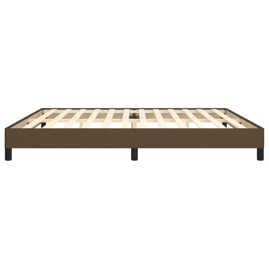 Cadre de lit sans matelas marron foncé 200x200 cm tissu - 6
